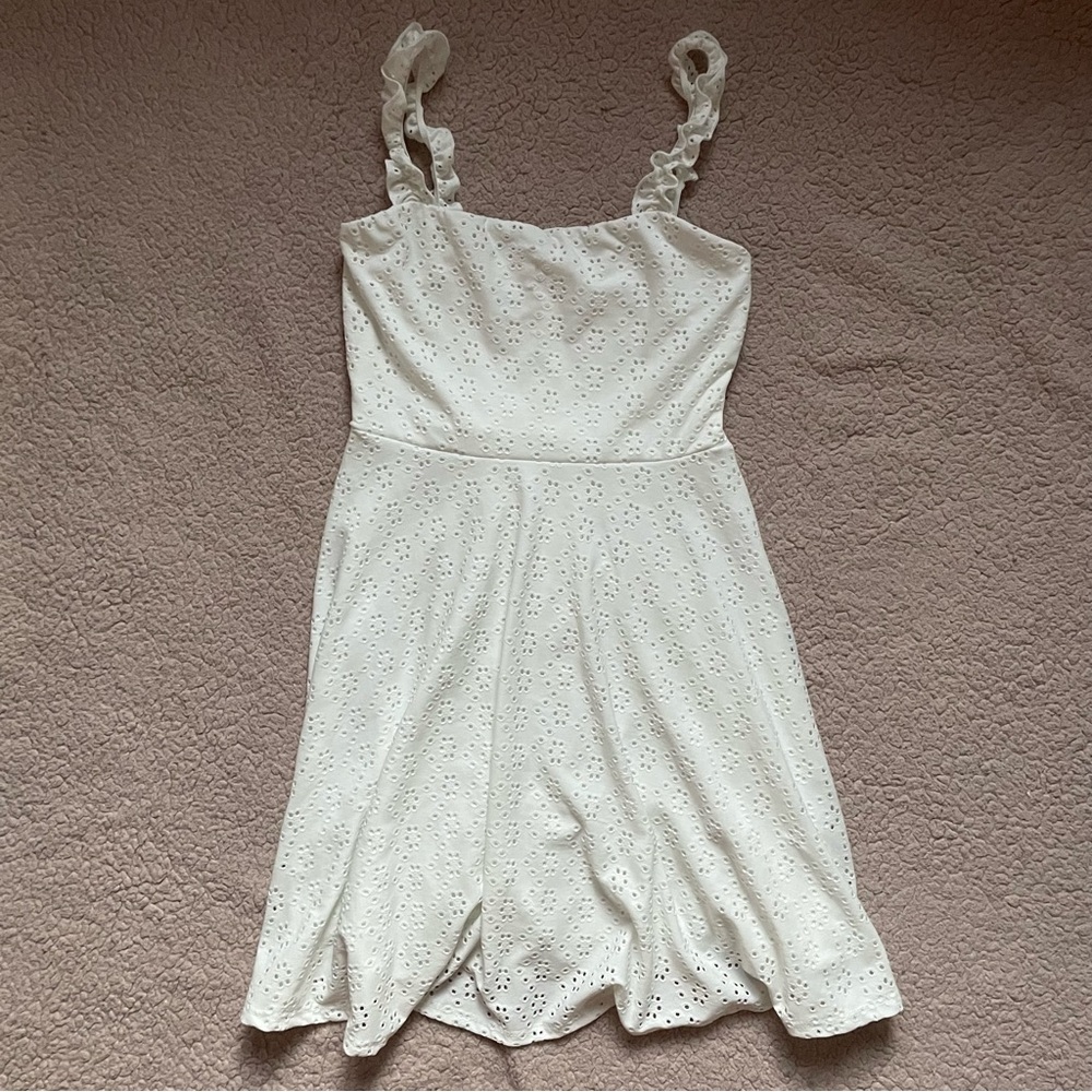 Elegant white eyelet dress